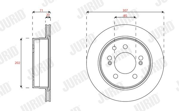JURID Brake disc Article number: 563501J cheaply