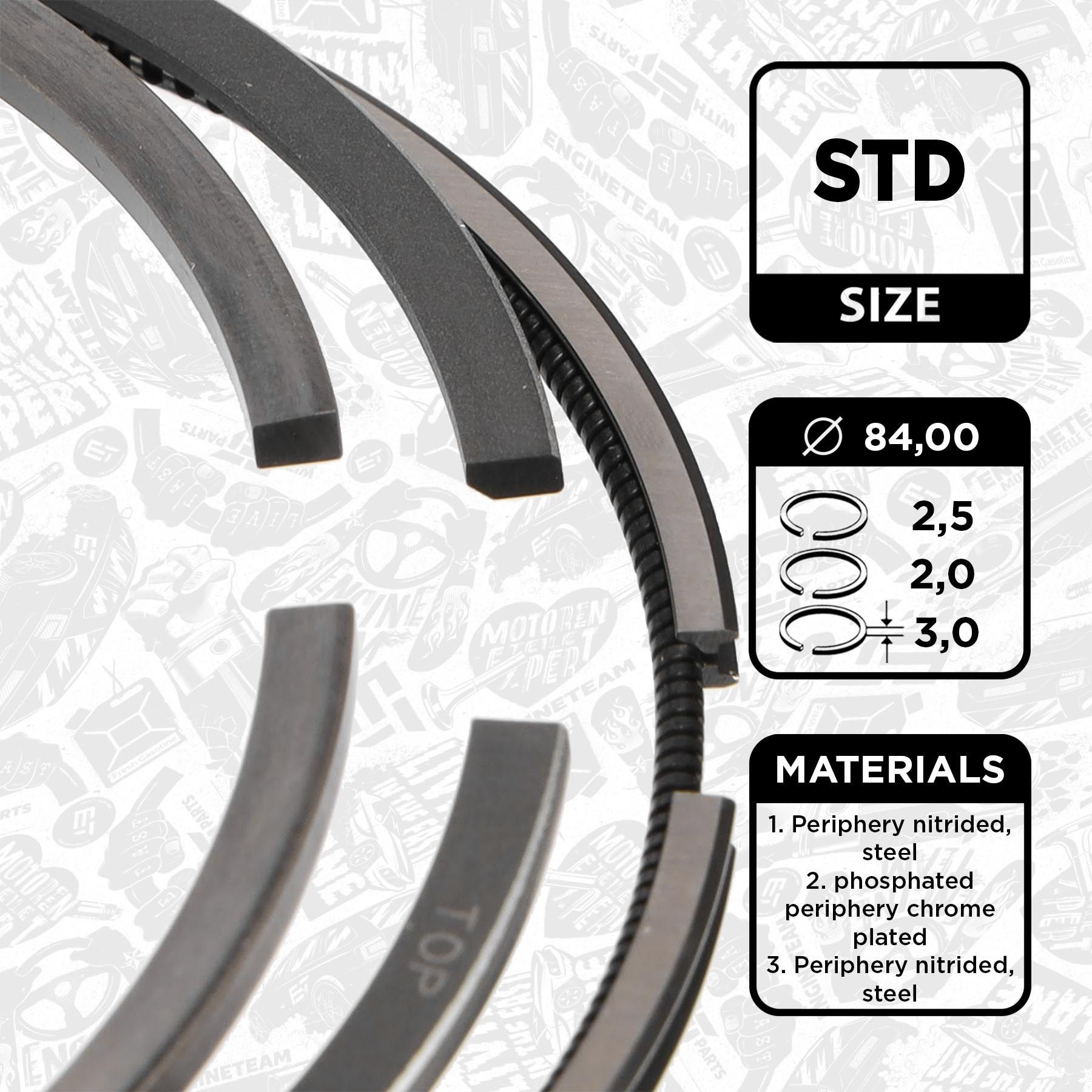 ET ENGINETEAM Piston Ring Kit Article number: R4001900 cheaply
