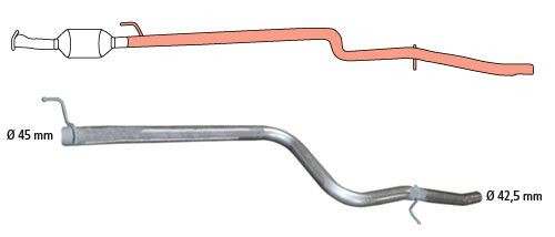 HJS Repair Pipe, catalytic converter Article number: 91 32 1509 cheaply