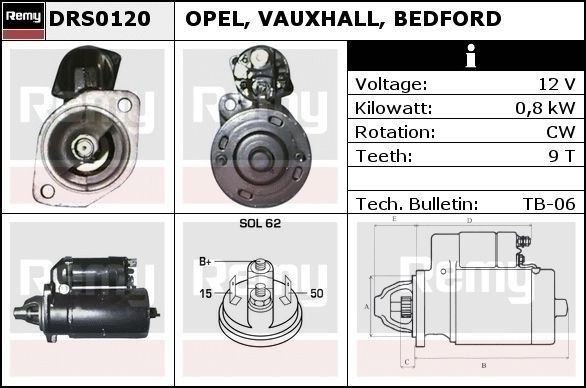 DELCO REMY Starter motor Article number: DRS0120 cheaply