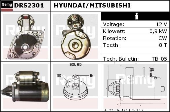 DELCO REMY Starter motor Article number: DRS2301 cheaply