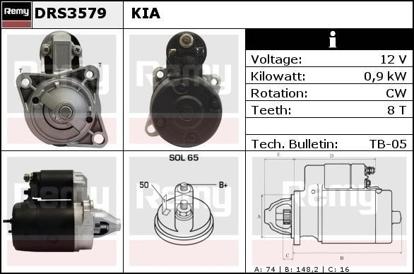 DELCO REMY Starter motor Article number: DRS3579 cheaply