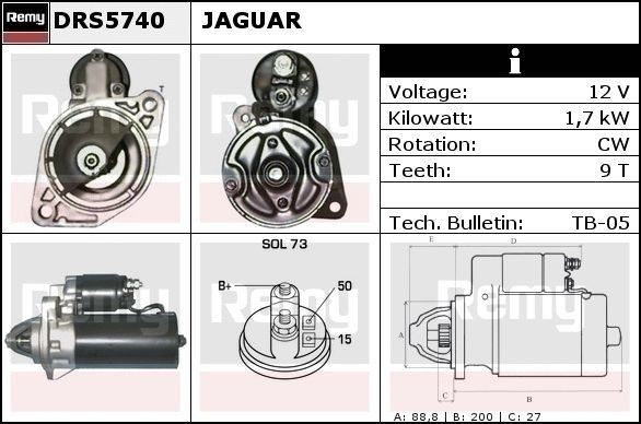 DELCO REMY Starter motor Article number: DRS5740 cheaply