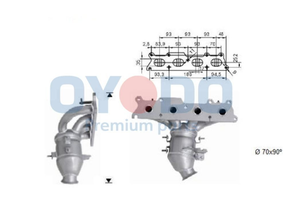 Oyodo Catalytic converter Article number: 10N0107-OYO cheaply