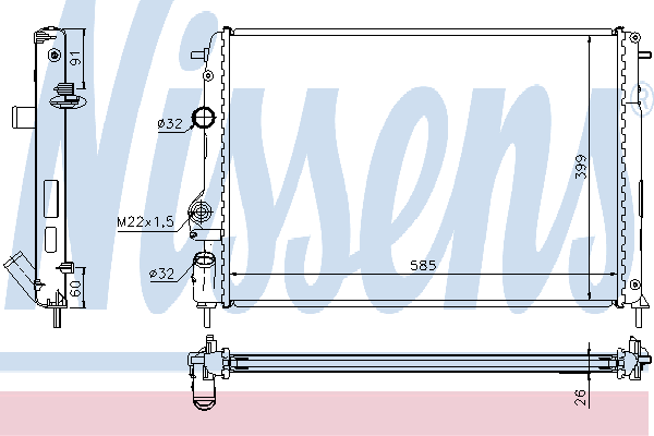 NISSENS Engine radiator Article number: 63896 cheaply