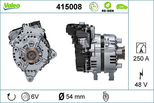 VALEO 415008 Käivitusgeneraator RANGE ROVER D300 MHEV AWD 300 HP Diisel/Elektro