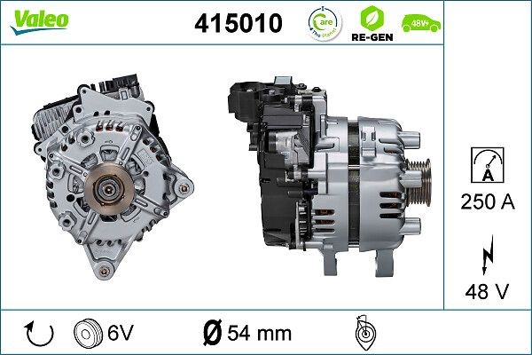 VALEO 415010 Käivitusgeneraator RANGE ROVER D300 MHEV AWD 300 HP Diisel/Elektro