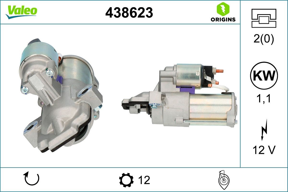 VALEO Starter motor Article number: 438623 cheaply
