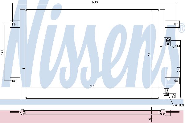 NISSENS Air conditioning condenser Article number: 94244 cheaply