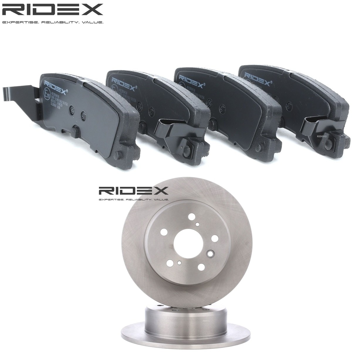 RIDEX Brake discs and pads set Article number: 3405B2211 cheaply