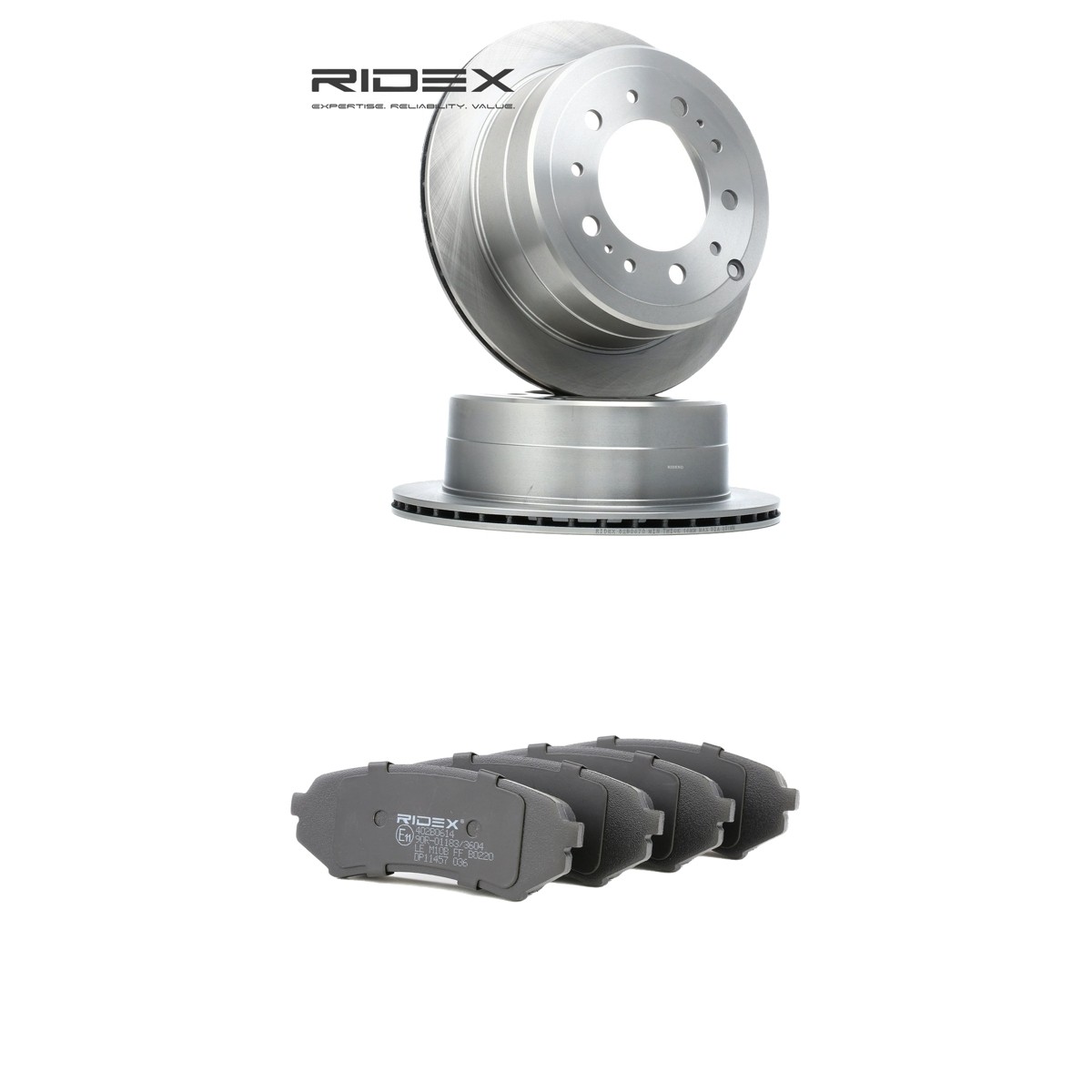 RIDEX Brake discs and pads set Article number: 3405B2378 cheaply
