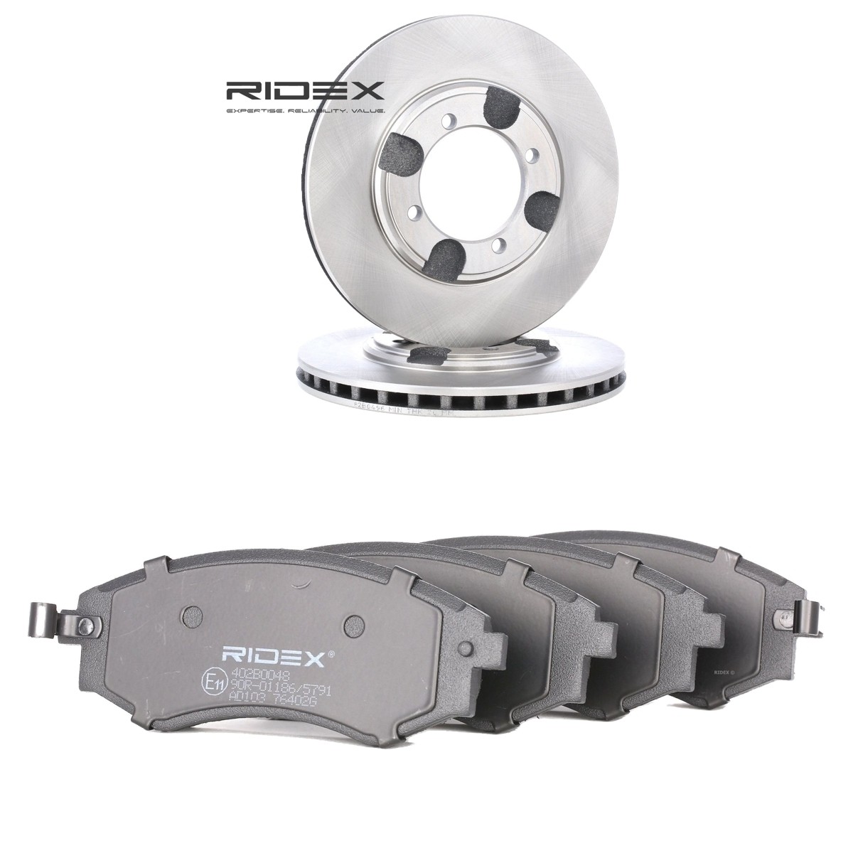 RIDEX Brake discs and pads set Article number: 3405B2524 cheaply