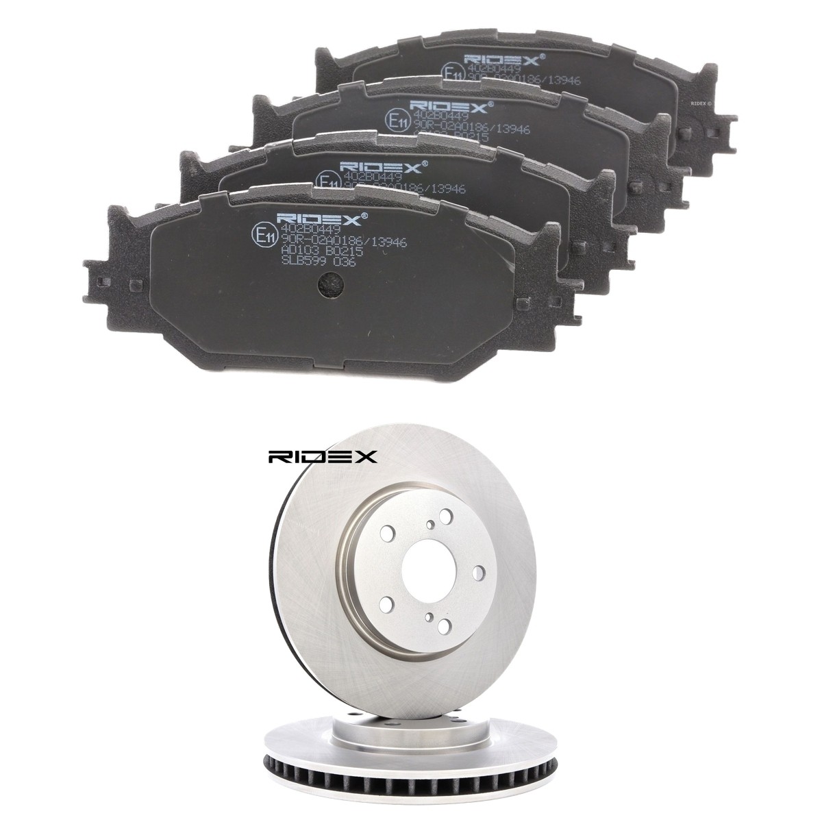 RIDEX Brake discs and pads set Article number: 3405B2560 cheaply