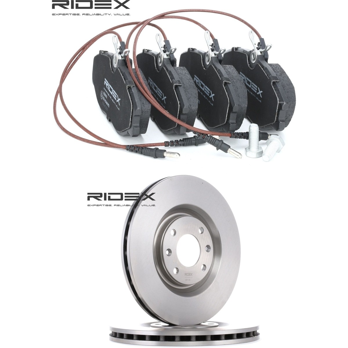 RIDEX Brake discs and pads set Article number: 3405B2876 cheaply