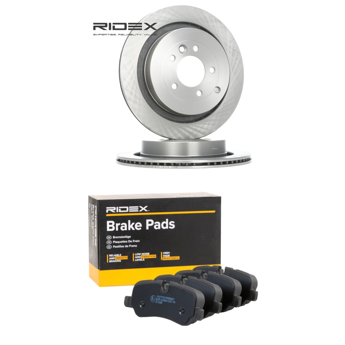 RIDEX Brake discs and pads set Article number: 3405B3332 cheaply