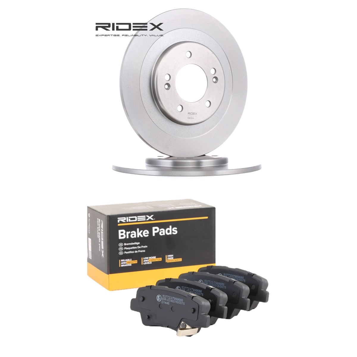 RIDEX Brake discs and pads set Article number: 3405B3339 cheaply