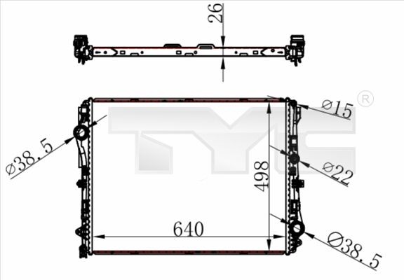 TYC Engine radiator Article number: 721-0022 cheaply