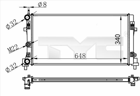 TYC Radiaator, mootorijahutus Artikli number: 737-0074 soodsalt