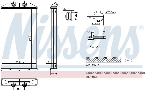 NISSENS Heater matrix Article number: 707314 cheaply