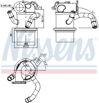 NISSENS EGR cooler Article number: 989315 cheaply