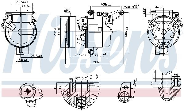 NISSENS Air conditioning compressor Article number: 890948 cheaply