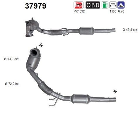 AS Catalytic converter Article number: 37979 cheaply