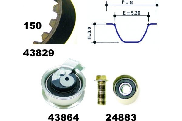 MAPCO Timing belt kit Article number: 23901 cheaply