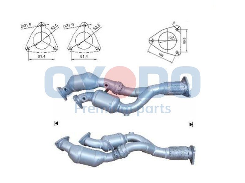 Oyodo Catalytic converter Article number: 10N0152-OYO cheaply