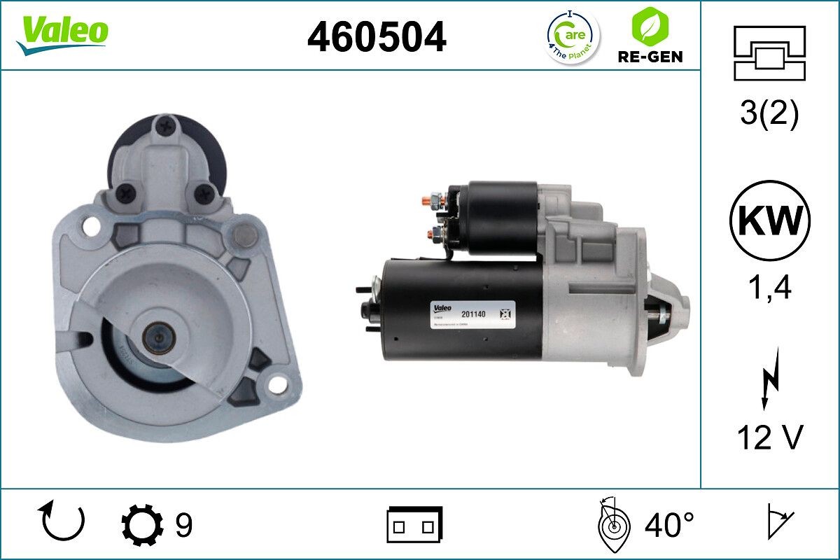 VALEO Starter motor Article number: 460504 cheaply