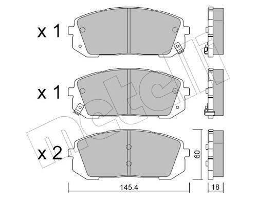 METELLI Brake pad set Article number: 22-1298-0 cheaply