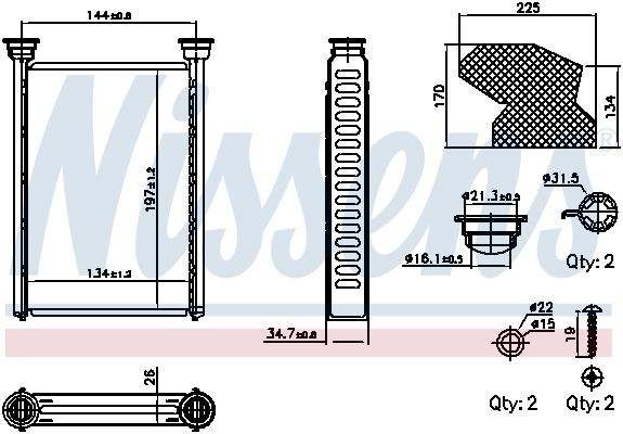 NISSENS Heater matrix Article number: 707309 cheaply