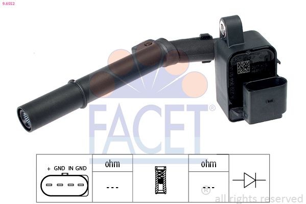 FACET Ignition coil Article number: 9.6552 cheaply