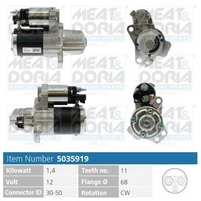 MEAT & DORIA Starter motor Article number: 5035919 cheaply