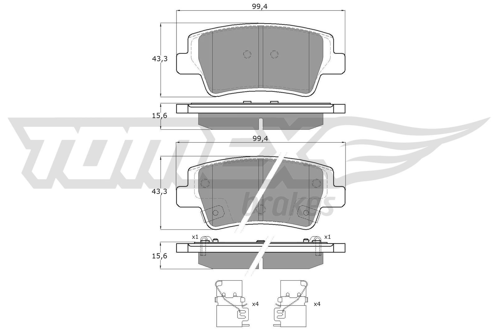 TOMEX brakes Brake pad set Article number: TX 60-38 cheaply