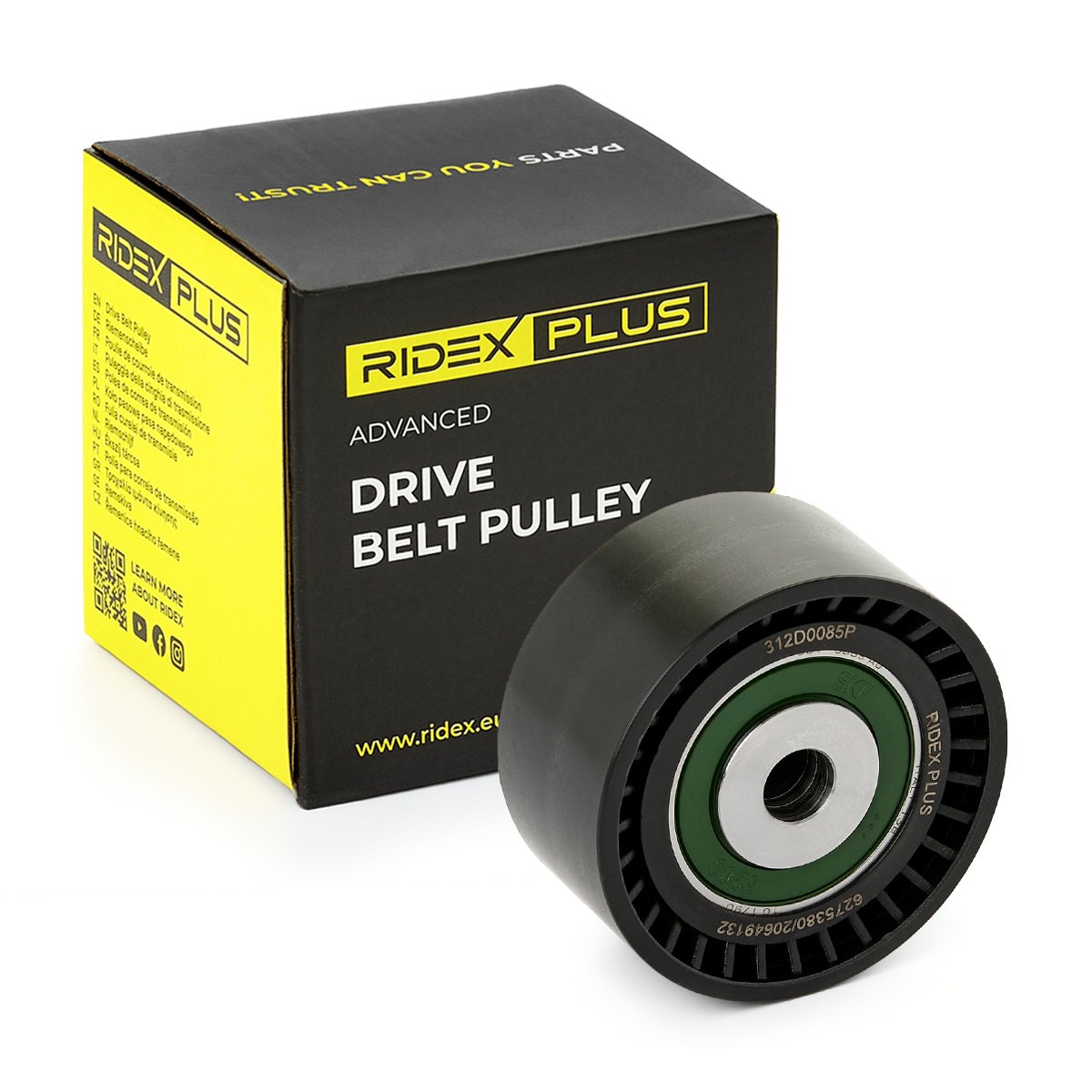 RIDEX PLUS Deflection / Guide Pulley, v-ribbed belt Article number: 312D0085P cheaply