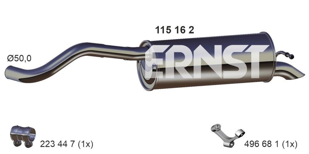 ERNST Rear silencer Article number: 115162 cheaply