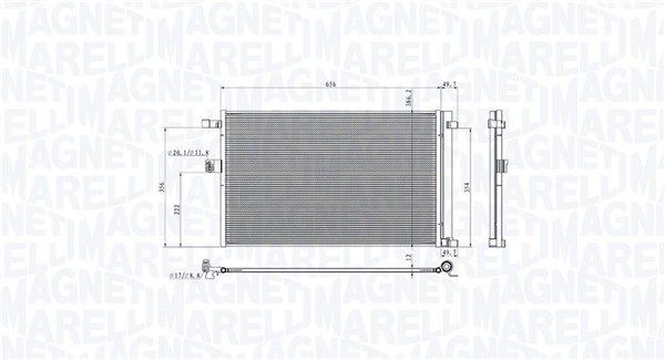 MAGNETI MARELLI Air conditioning condenser Article number: 350203104900 cheaply