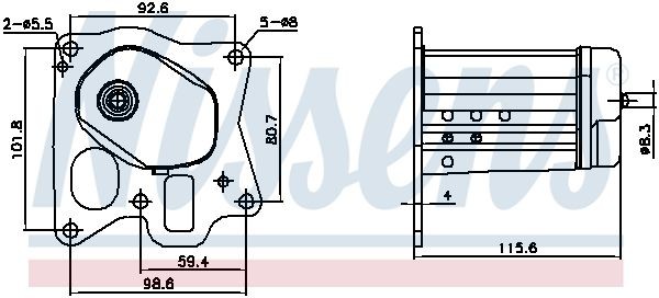 NISSENS 989455 EGR cooler INSIGNIA 2.0 Biturbo CDTI 4x4 (68) 195 PS Diesel 2017