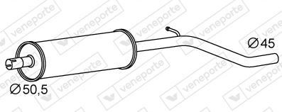 VEGAZ Middle silencer Article number: VS-687 cheaply