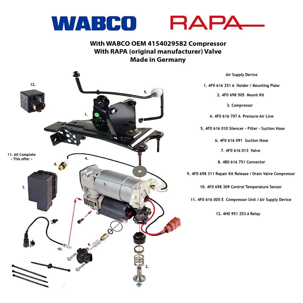 MiesslerAutomotive 2517-04-005F Air suspension compressor A6 2.8 V6 193 PS Petrol 2011