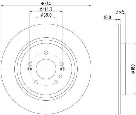HELLA Brake disc Article number: 8DD 355 135-221 cheaply