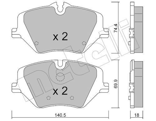 METELLI Brake pad set Article number: 22-1354-0 cheaply