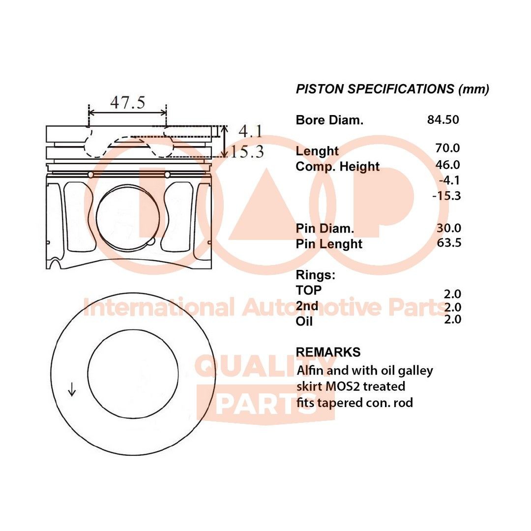 IAP QUALITY PARTS Piston Article number: 100-14083 cheaply
