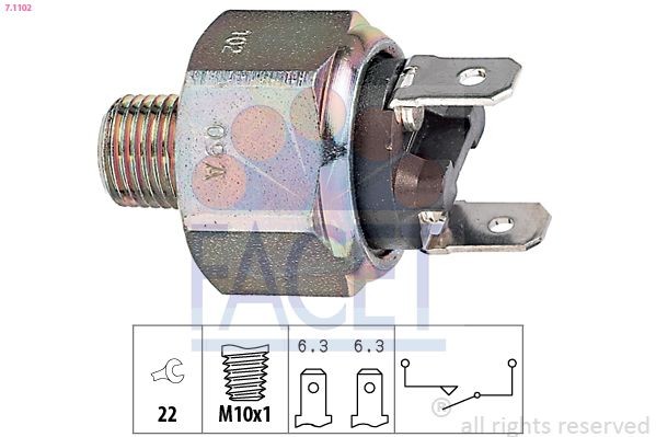 FACET Brake Light Switch Article number: 7.1102 cheaply