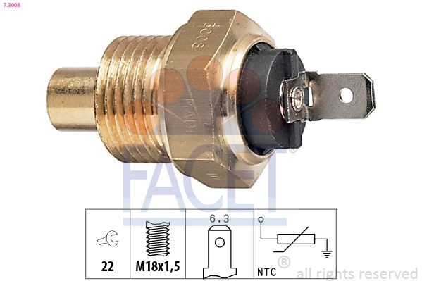 FACET Sensor, coolant temperature Article number: 7.3008 cheaply