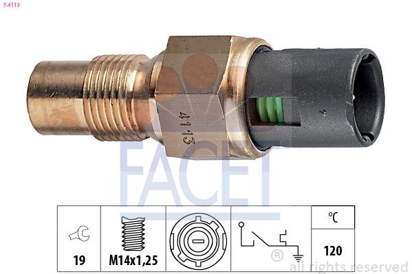 FACET 7.4113 Temperatuurilüliti, jahutusvedeliku hoiatuslamp TWINGO 1.2 16V 75 HP Bensiin 2012
