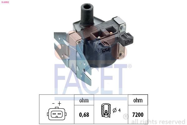 FACET Ignition coil Article number: 9.6092 cheaply