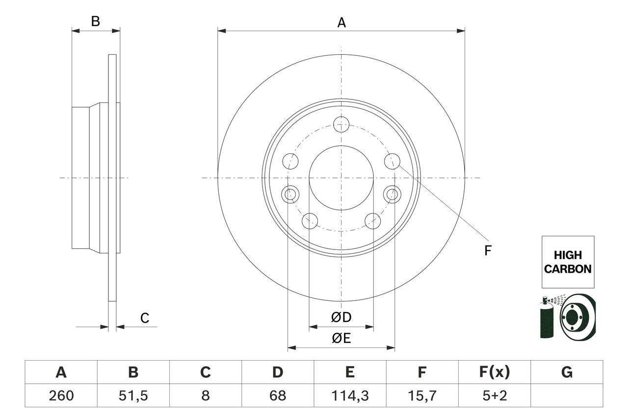 BOSCH Brake disc Article number: 0 986 479 H61 cheaply