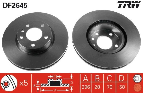TRW Brake disc Article number: DF2645 cheaply