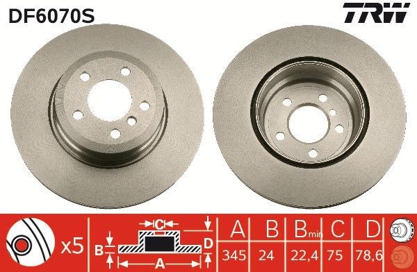 TRW Bremseskive Varenummer: DF6070S billige